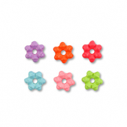 Abalorios met&aacute;licos esmalte flor Multicolor