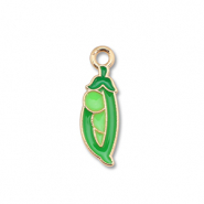 Colgantes met&aacute;licos esmalte jud&iacute;a Dorado-verde