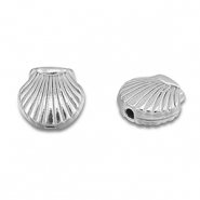 Abalorios Acero Inox concha Plateado