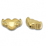 Abalorios Acero Inox corazón con ala Dorado