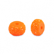 Abalorios de resina rondeles 10mm Naranja neón