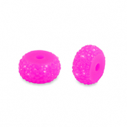 Abalorios de resina rondeles 8mm Rosa magenta
