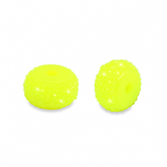 Abalorios de resina rondeles 8mm Amarillo neón