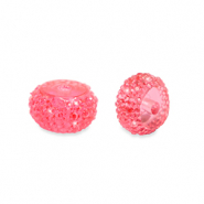 Abalorios de resina rondeles 6mm Rosa coral