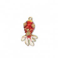 Colgantes de latón Eco-brass® pez Dorado-rojo-blanco
