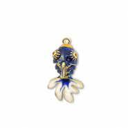 Colgantes de latón Eco-brass® pez Dorado-azul oscuro-blanco
