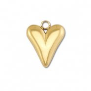 Colgantes Acero Inox coraz&oacute;n Dorado