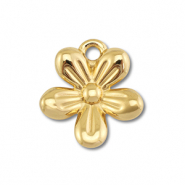 Colgantes Acero Inox flor Dorado