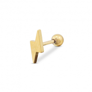 Piercing oreja Acero Inox relámpago Dorado
