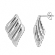 Fornituras Acero Inox pendientes ala con anilla Plateado