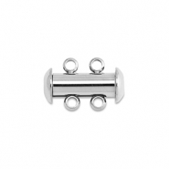 Fornituras Acero Inox cierre de collar m&uacute;ltiple magn&eacute;tico Plateado