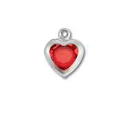 Colgantes Acero Inox corazón Plateado-rojo