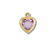 Colgantes Acero Inox corazón Dorado-rosa claro