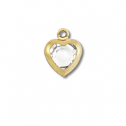 Colgantes Acero Inox corazón Dorado-transparente