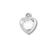 Colgantes Acero Inox corazón Plateado-transparente
