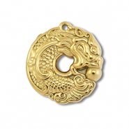Colgantes Acero Inox dona con dragón Dorado