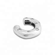 Pendientes ear cuff Acero Inox con zircón Plateado-cristal