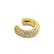 Pendientes ear cuff Acero Inox con zircón Dorado-cristal