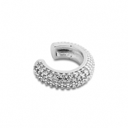 Pendientes ear cuff Acero Inox con zircón Plateado-cristal