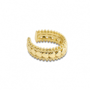 Pendientes ear cuff Acero Inox corazón Dorado