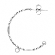 Fornituras Acero Inox pendientes criolla con anilla Plateado
