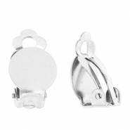 Fornituras Acero Inox pendientes clip Plateado