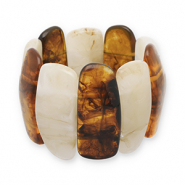Pulseras de resina Transparente marr&oacute;n &aacute;mbar-blancuzco-beige