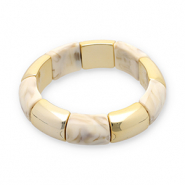 Pulseras de resina Dorado-blancuzco-beige