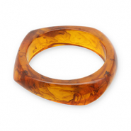 Pulseras bangle de resina Transparente marr&oacute;n &aacute;mbar