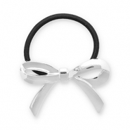 Accesorios para el pelo Coleteros para pelo con metálico lazo Plateado-negro
