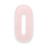 Colgantes de piedra natural Quarzo Rosa &oacute;valo Rosa claro-blanco