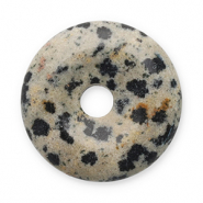 Colgantes de piedra natural Jaspe D&aacute;lmata dona 16mm Greige-negro-marr&oacute;n