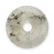 Colgantes de piedra natural &Aacute;gata dona 16mm Transparente gris-negro