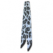 Bandana Pañuelo con estampado leopardo Azul hielo-negro-gris
