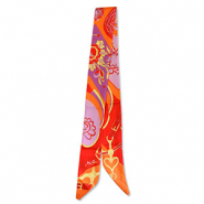 Bandana Pañuelo con flor Naranja-lila-rojo