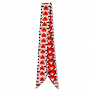 Bandana Pañuelo con corazones Azul claro-rojo-rosa claro