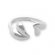 Anillos Acero Inox corazón Plateado
