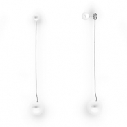 Pendientes Acero Inox con imitaci&oacute;n de perlas Plateado