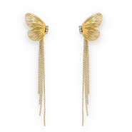 Pendientes Acero Inox mariposa Dorado