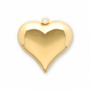 Colgantes Acero Inox coraz&oacute;n Dorado