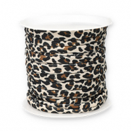 Cinta el&aacute;stica cosida leopardo Marr&oacute;n camel-negro