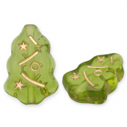 Abalorios acr&iacute;licos &aacute;rbol navide&ntilde;o Verde oliva-dorado