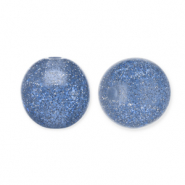Abalorios acr&iacute;licos con glitter 12 mm Azul montana-plateado