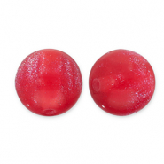 Abalorios acr&iacute;licos con glitter 8 mm Rojo-turquesa