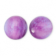 Abalorios acr&iacute;licos con glitter 8 mm P&uacute;rpura-turquesa