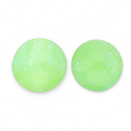 Abalorios acr&iacute;licos con glitter 8 mm Verde claro-turquesa