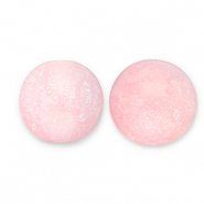 Abalorios acr&iacute;licos con glitter 12 mm Rosa claro-turquesa