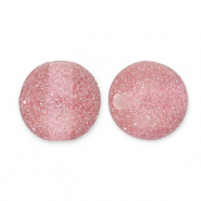 Abalorios acr&iacute;licos con glitter 12 mm Rosa malva-plateado