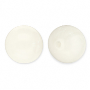 Abalorios acrílicos 12 mm redondos Blancuzco-blanco