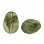 Abalorios acrílicos con forma de huevo Verde oliva